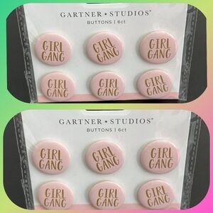 🆕️Gartner Studios "Girl Gang" Bridal Party Bachelorette Button Pins. Set of 12